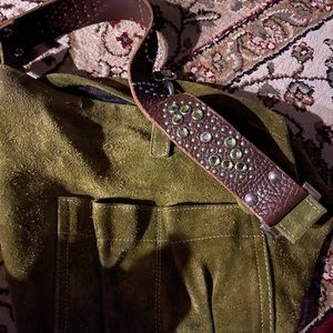 Tylie Malibu green suede shoulder bag